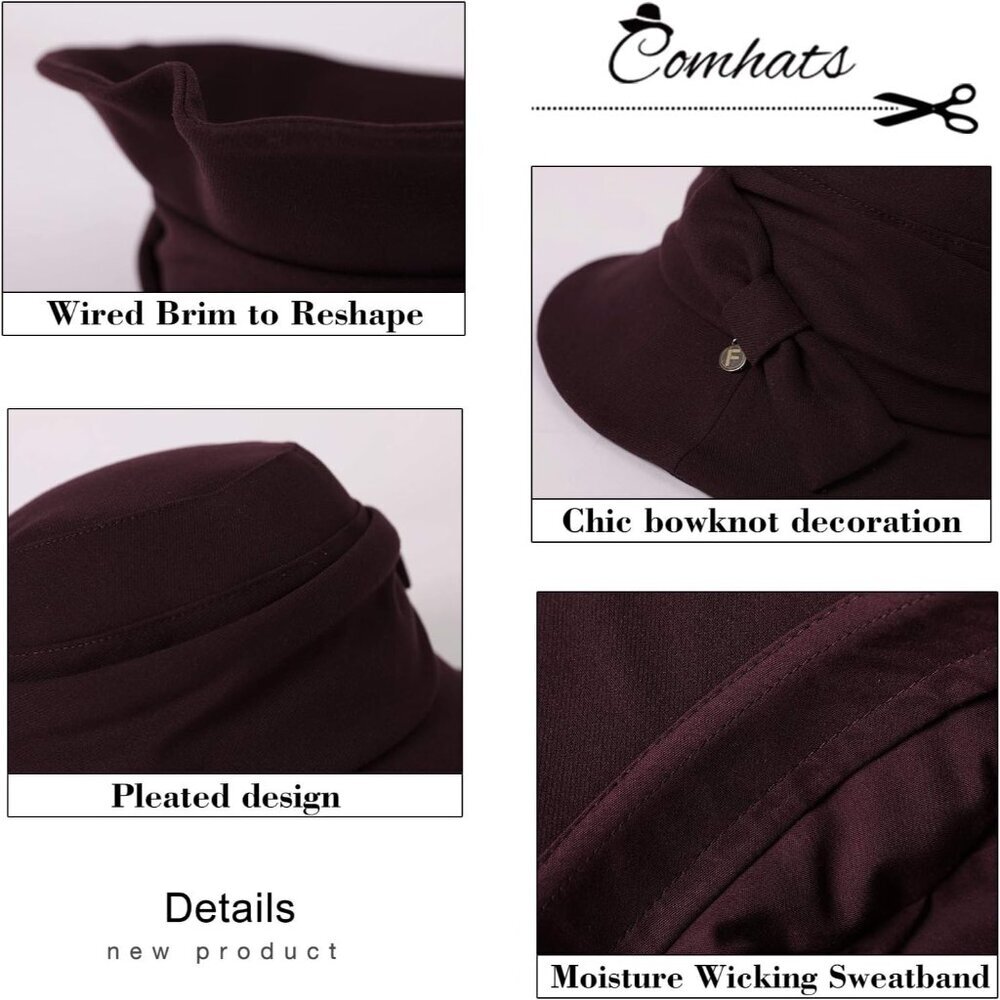Vintage Cloche Bucket Hat Womens Winter Packable Casual Formal 55-64CM - Picture 4 of 5